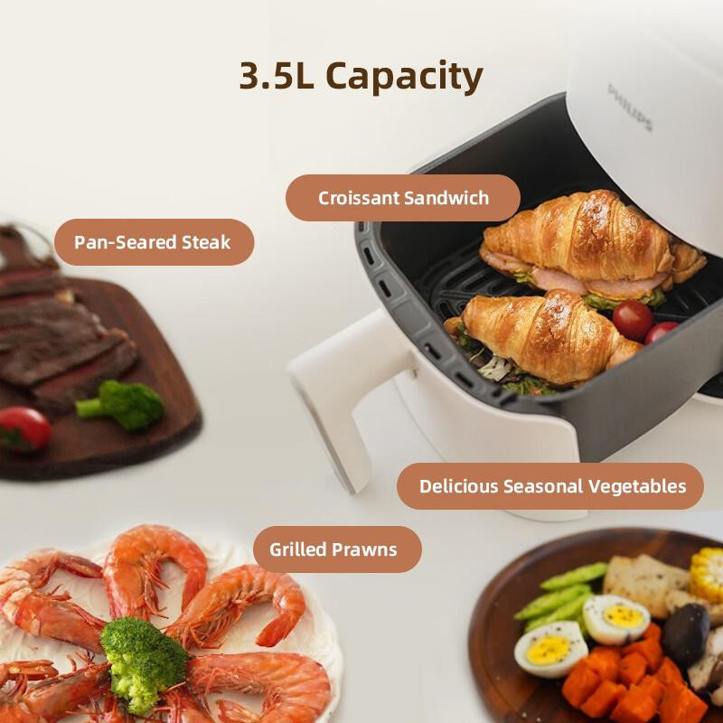 Philips Whirlwind Heißluftfritteuse mit Temperaturregelung, Weiß, 3,5 l - Bild 2