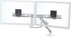 Ergotron HX Desk Dual Monitorhalterung für 2 Monitore bis 32 Zoll in Silber und Weiß, höhenverstellbare Tischhalterung - Bild 1