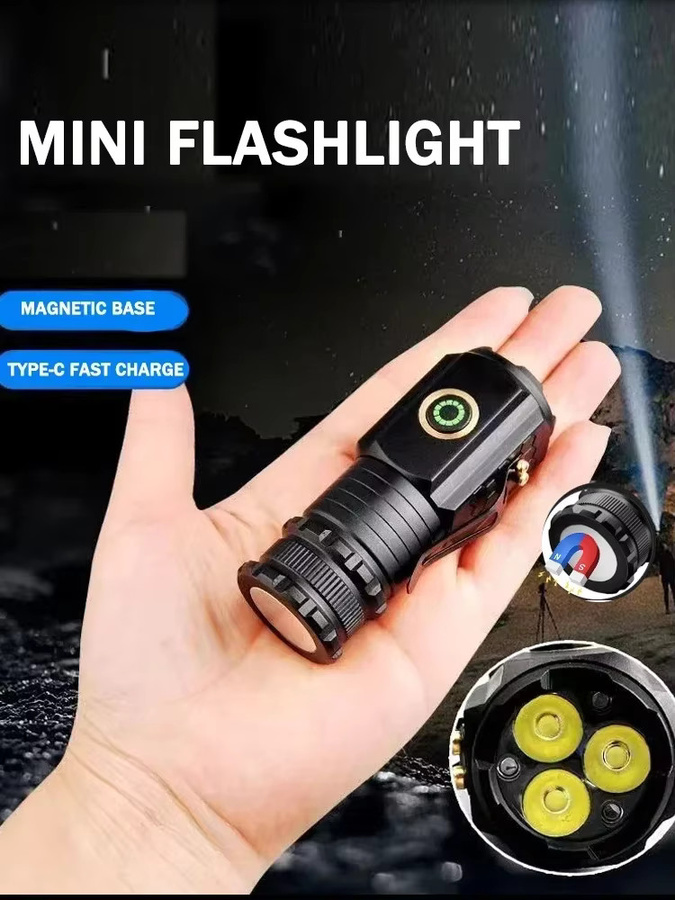 Heinast Mini-LED-Taschenlampe mit Stiftclip, wiederaufladbar und wasserdicht für Wandern und Camping - Bild 7