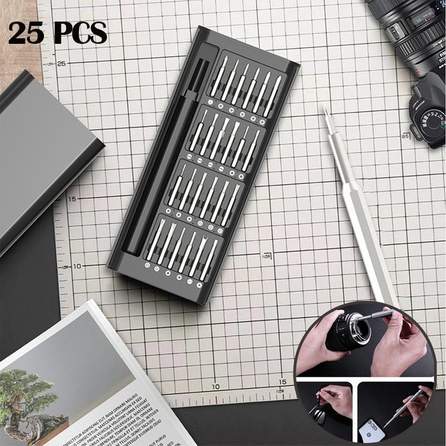 FancyWrist 25-in-1 Magnetisches Präzisions-Schraubendreher-Set mit 24-teiligem Mini-Taschenschraubendreher-Set für Mobiltelefon, PC und feine Reparaturen - Bild 1