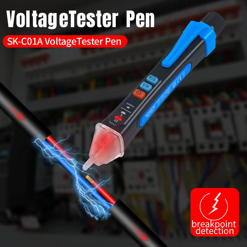 NJTY T02A Spannungsdetektor elektrischer Stift als berührungsloser AC-Spannungsprüfer mit Sprachübertragung für 12–1000 V - Bild 3