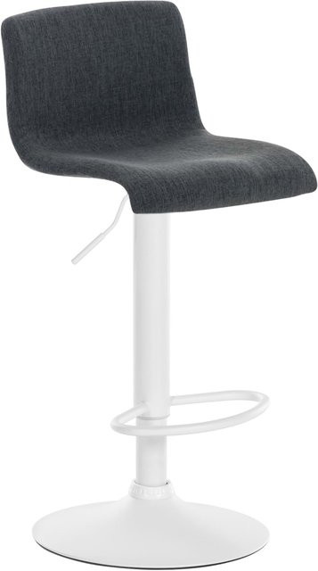 CLP Barhocker Hover in Grau mit Stoffbezug und Metall-Gestell, höhenverstellbarer Barstuhl mit Lehne, Fußstütze und Drehfunktion - Bild 1