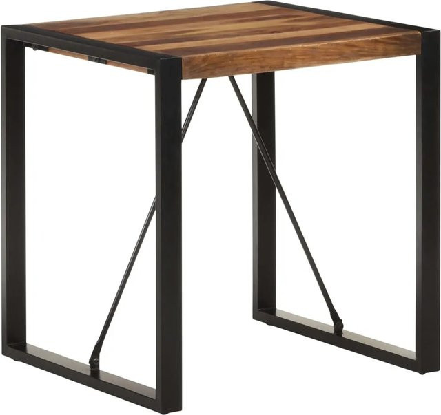 vidaXL Esstisch aus Akazien-Massivholz in Schwarz und Braun im Industriestil, B/T/H: 70 x 70 x 75 cm - Bild 1
