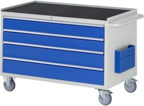 Rau Montagewagen Modell XXL3.6 in Grau und Blau mit Arbeitsplatte, abschließbar und rollbar, B/T/H: 114,5 x 65,0 x 79,5 cm - Bild 1
