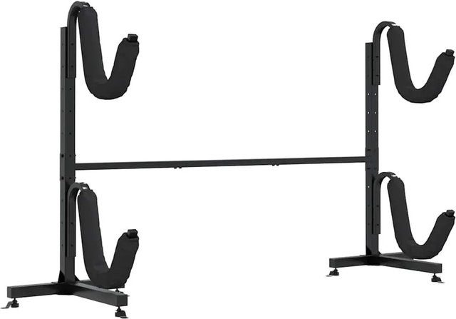 vidaXL Lagerregal für 2 Kajaks aus Stahl in Schwarz, B/T/H: 250 x 57 x 127,5 cm - Bild 1
