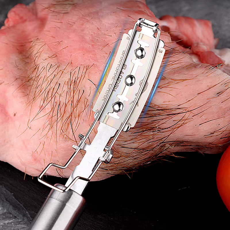 Edelstahl Rasiermesser Roman Silber zur Entfernung von Tierhaaren - Bild 2