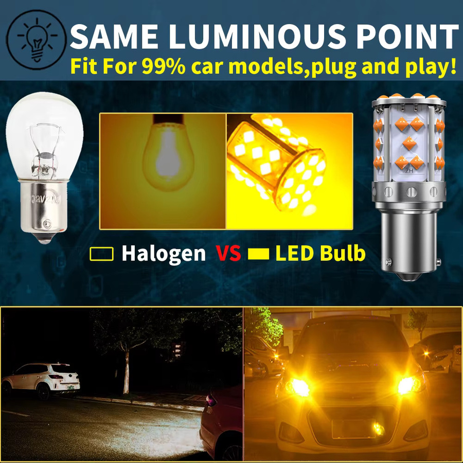 Neallor LED Blinker Lampe Set in Orange Bernstein Gelb, 2 Stück, DC 12V, passend für PY21W BAU15S 7507 1156 BA15S P21W T20 7440 WY21W W21W 7440NA - Bild 5