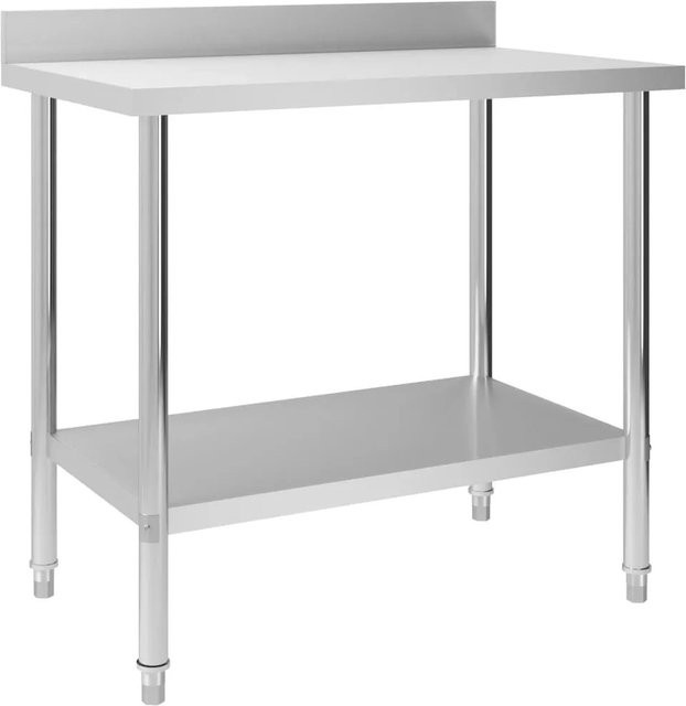 DELUKE Edelstahl Arbeitstisch KUGO für Gastro, Farbe: Silber, B/T/H: 100 x 60 x 93 cm - Bild 1
