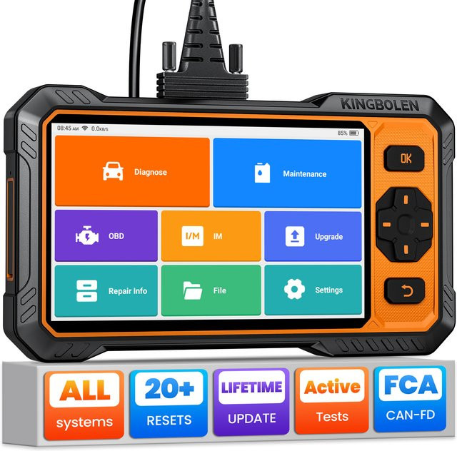 KINGBOLEN S6 PRO OBD2-Scanner in Schwarz mit Vollsystem-Diagnose, 20 Reset-Funktionen, CANFD-Unterstützung und bidirektionaler Steuerung - Bild 1