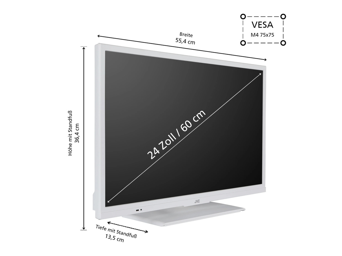 JVC Smart TV LT-24VH5455W LED Fernseher 24 Zoll HD-Ready in Weiß - Bild 3