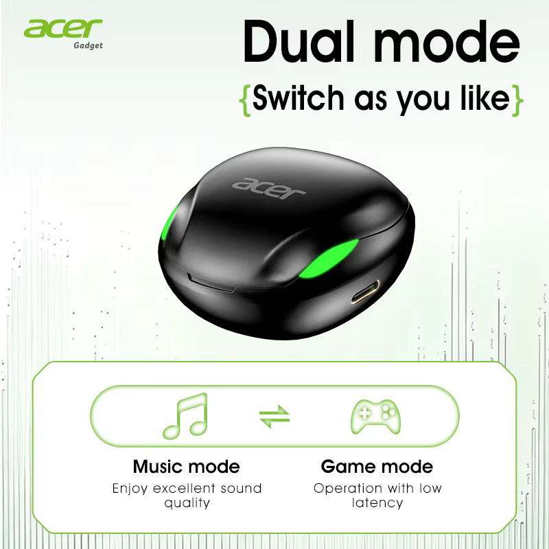 Acer Ohr619 Kabellose In-Ear-Gaming-Kopfhörer mit geringer Latenz und Geräuschunterdrückung inkl. Ladehülle und USB-C-Anschluss - Bild 3