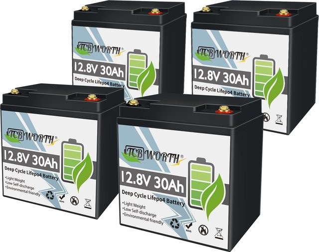 TCBWORTH LiFePO4 Batterie 12V 20Ah Schwarz mit integriertem BMS für Tiefzyklus und wiederaufladbare Anwendungen - Bild 1
