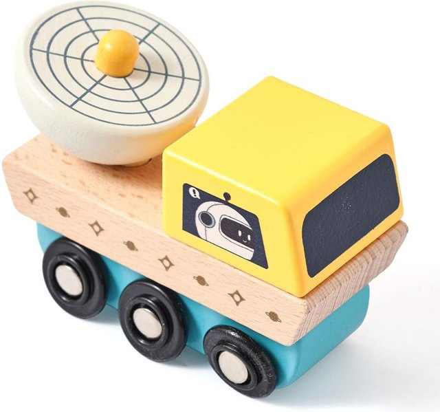 Binchi Outdoor Product Holz-Astronauten-Weltraumspielzeug-Set, Raketen-Wissens-Puzzle-Spielzeug, ab 0 Jahre - Bild 1