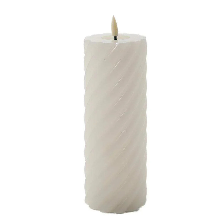 Mansion atmosphere Swirl LED-Kerze Elfenbein Höhe: 20 cm, Durchmesser: 7,5 cm - Bild 1