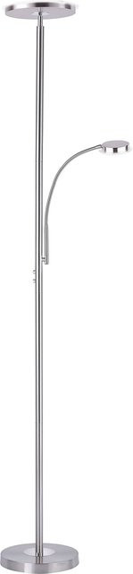 Just Light LED-Stehleuchte Hans in Silber, dimmbar mit Lesearm, Höhe: 193 cm - Bild 1