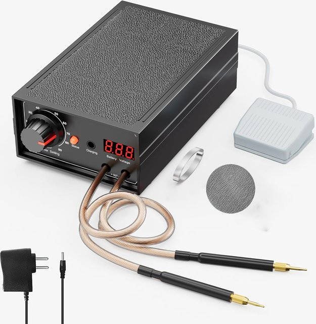 OWJHE Mini Punktschweißgerät Kit 8000 W für DIY 18650 Batterien, Tragbare Punktschweißmaschine mit 0,3 mm Nickelschiene, Schwarz - Bild 1