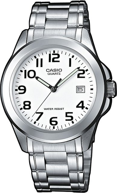 Casio Armbanduhr, Quarz, Edelstahl, Weiß, 38 mm, Herren - Bild 1