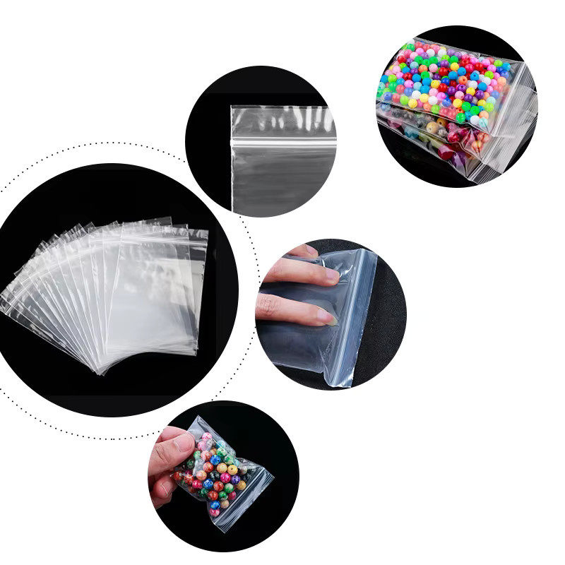 Louleur Transparente Plastiktüten mit Reißverschluss, Wiederverwendbare Aufbewahrungstaschen für Schmuck, Fotokarten und Lebensmittel - Bild 5