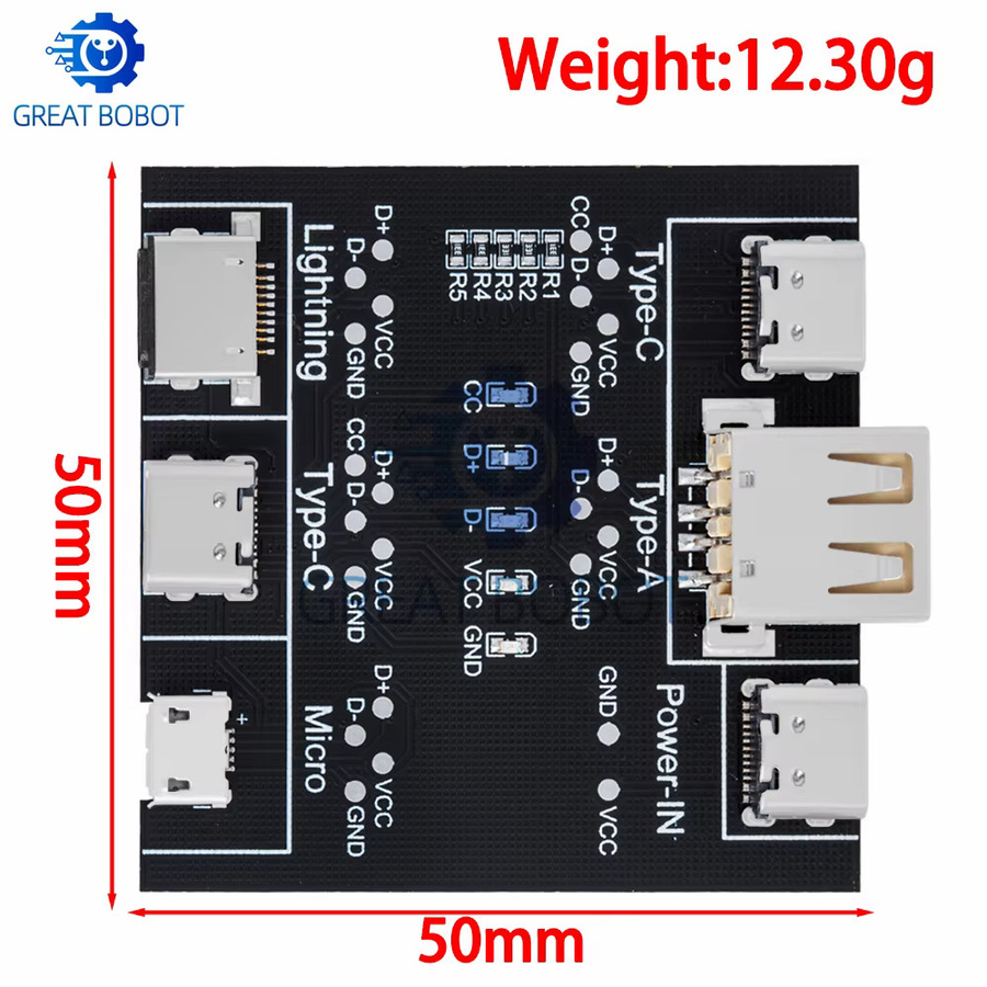 DT3 Datenkabel-Erkennungsplatine von baishundianzi in Schwarz zur Kurzschlussdiagnose für Micro-USB und USB-C Kabel (iOS und Android) - Bild 3