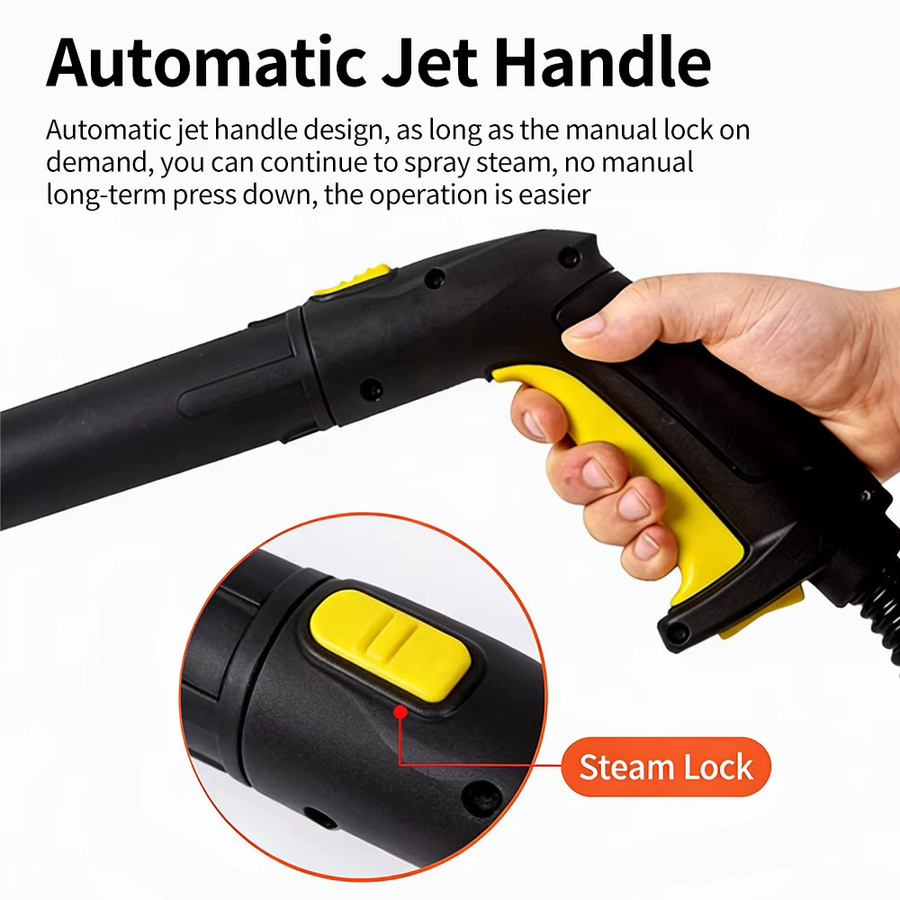 Podofo Multifunktionaler Handheld Dampfreiniger 2000W in Gelb zur Hochtemperatur-Sterilisation und Desinfektion für Auto, Boden und Küche - Bild 5