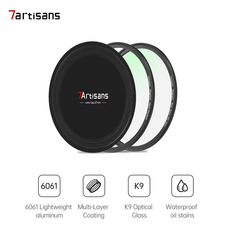 7artisans Nano Magnetisches Objektivfilter-Set 67-82mm mit MRC UV, CPL, ND8, ND64, ND1000, GND0.9 und Black Mist Diffusion 1/4 für Kameraobjektive - Bild 1