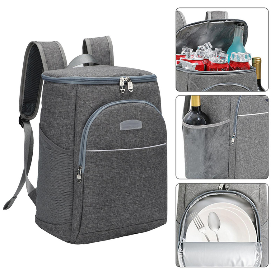 KaiSai Kühlrucksack mit isolierter Aluminiumfolie für Camping und Picknick in Dunkelblau - Bild 2