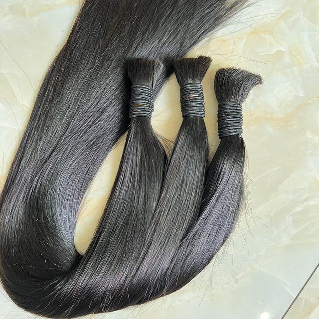 SWANEE Echthaar zum Flechten, Natur Schwarz, 100g, glatt, Unisex - Bild 1