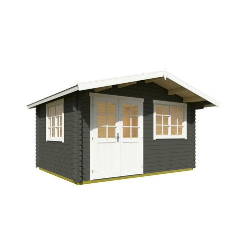 Lasita Gartenhaus Norderney Blockbohlenhaus mit Satteldach in Grün, B/H/T: 444,6 x 256,5 x 390 cm - Bild 2