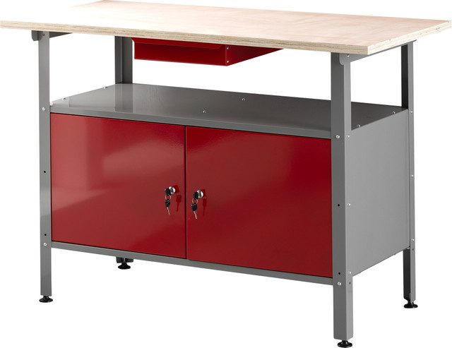 Kraft Werkzeuge Werkbank mit verschließbaren Türen, B/T/H: 120 x 60 x 85 cm - Bild 1