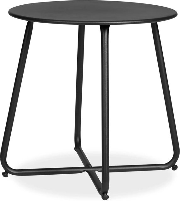 Homestyle4u Gartentisch Beistelltisch Rund in Schwarz aus Metall mit modernem Design, Durchmesser: 44,5 cm - Bild 1