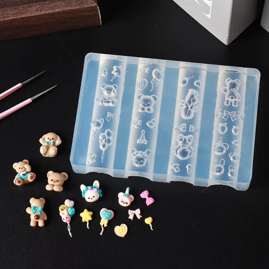 Mini-Bär Nagel-Silikonformen, Teddybär-Design für Nagelkunst - Bild 5