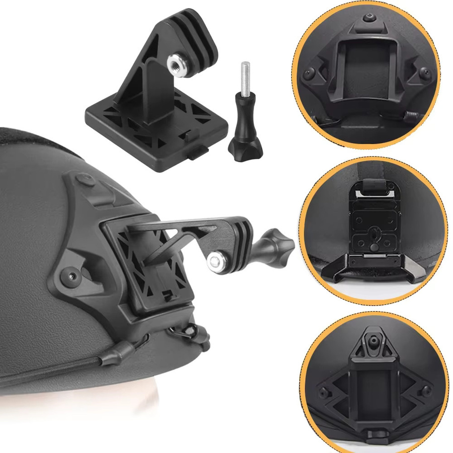 Helm Basis Adapter Halterung aus ABS für FAST MICH und NVG Helme zur festen Installation von GoPro Action Kameras als Airsoft Helm Zubehör - Bild 1