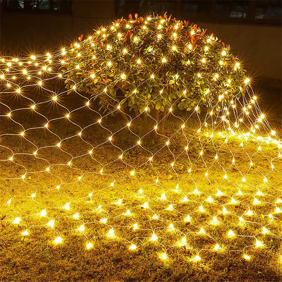 Wasserdichte LED Netz-Lichterkette in Blau für Weihnachten, Garten, Party und Hochzeit - Bild 2