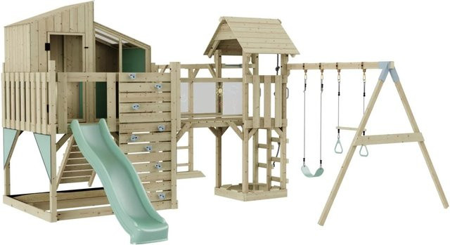 OutdoorToys Spielturm Emma mit Trapezschaukel, Mintgrün, ab 3 Jahre - Bild 1