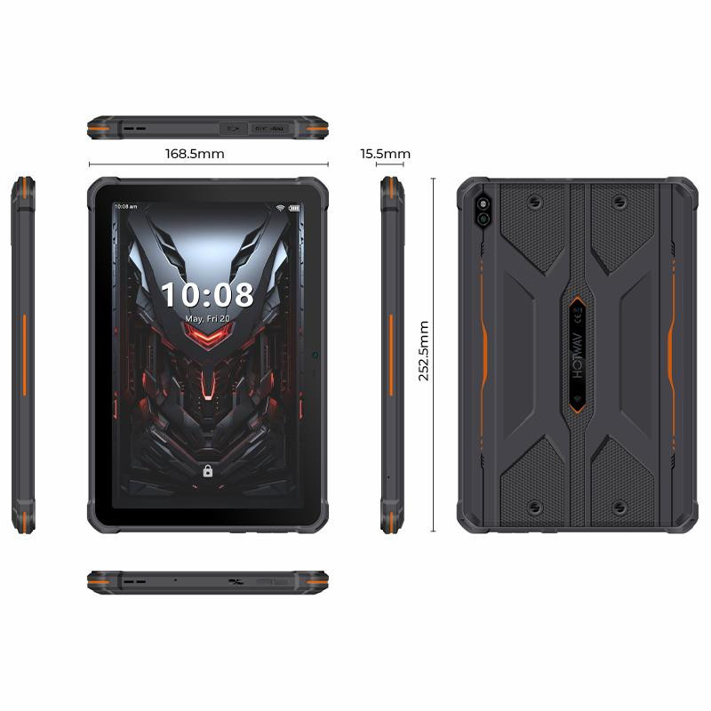 HOTWAV R10 Pro Robustes Tablet in Orange mit 256 GB Speicher, 10,1 Zoll HD+, Android 14, 10800mAh Akku und Dual-SIM 4G - Bild 3