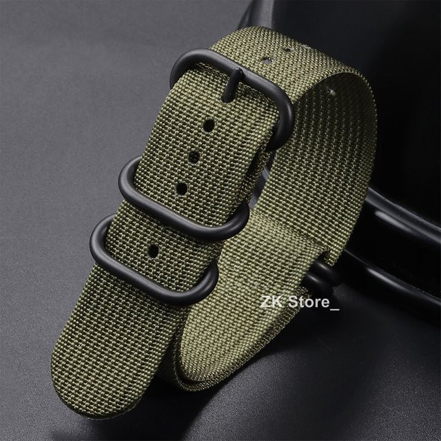 qinband Uhrenarmband Nylon, schwarz, Textil/NATO, Unisex - Bild 1