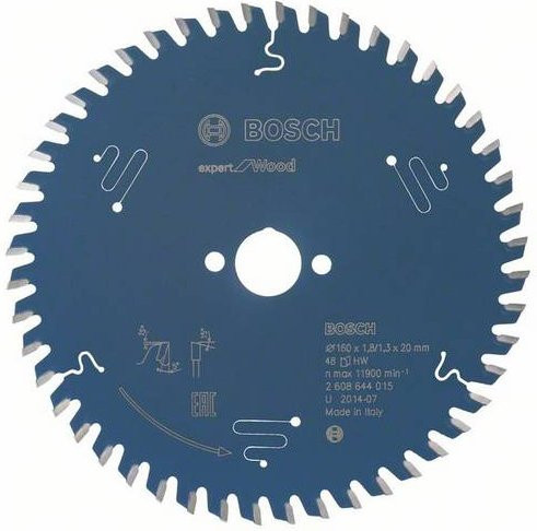 Bosch Expert for Wood Kreissägeblatt mit 48 Zähnen, Durchmesser: 160 mm, Bohrung: 20 mm, Dicke: 1,8 mm - Bild 1
