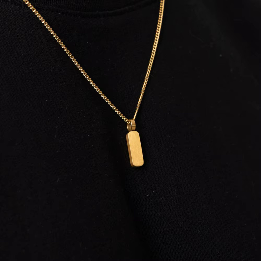 Halskette mit Anhänger Edelstahl, Gold, Herren - Bild 3