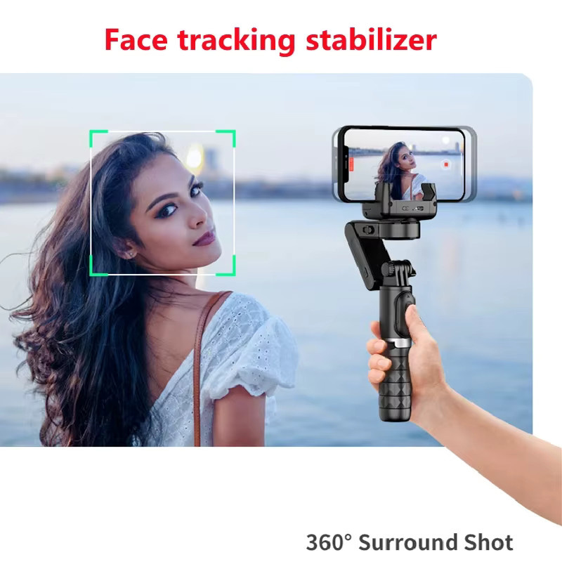 AyeBeau Handheld Gimbal Stabilisator mit Selfie Stick und Stativ für iPhone und Android Smartphones in Schwarz - Bild 2
