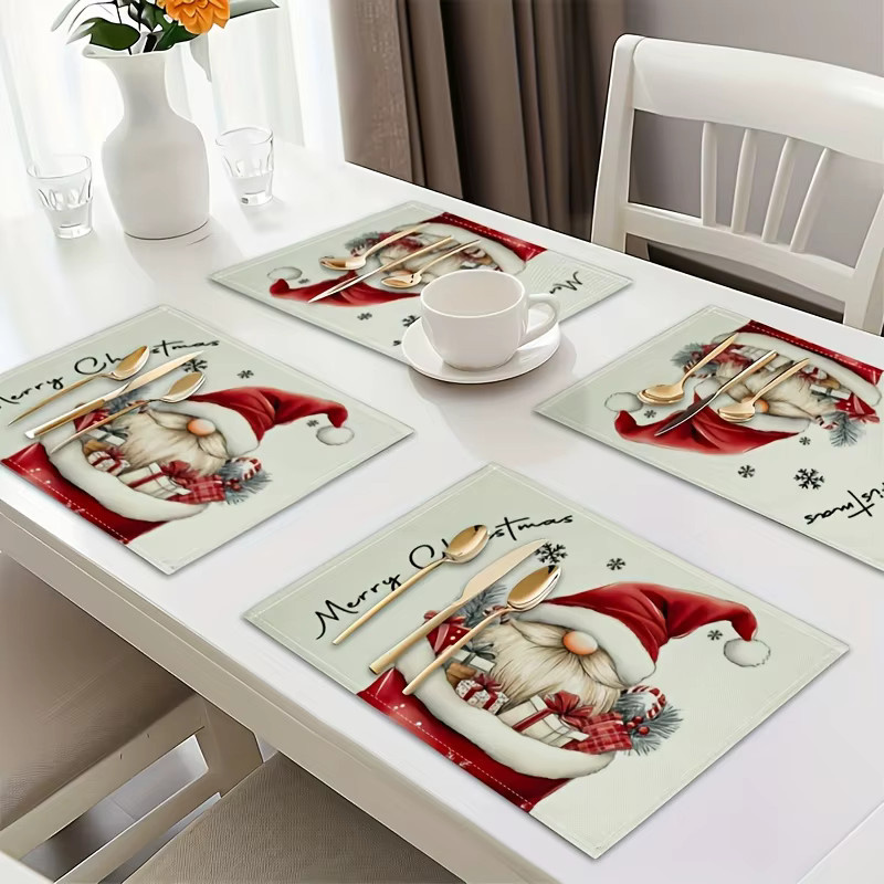 VIKAMA Weihnachtszwerg Tischsets dekorativ für festliche Anlässe in Küche und Esszimmer - Bild 2