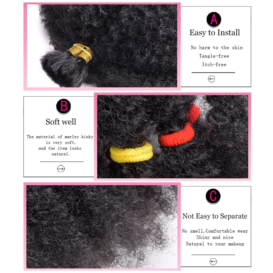 BUDABUDABUDA Afro-Kinky-Twist Haarverlängerung, 12 Zoll, Damen - Bild 3