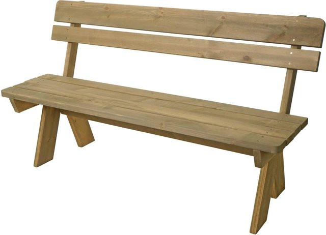 PROREGAL Gartenbank aus Massivholz Kiefer in Braun, B/H/T: 148 x 86 x 54 cm, Sitzhöhe: 45 cm - Bild 1