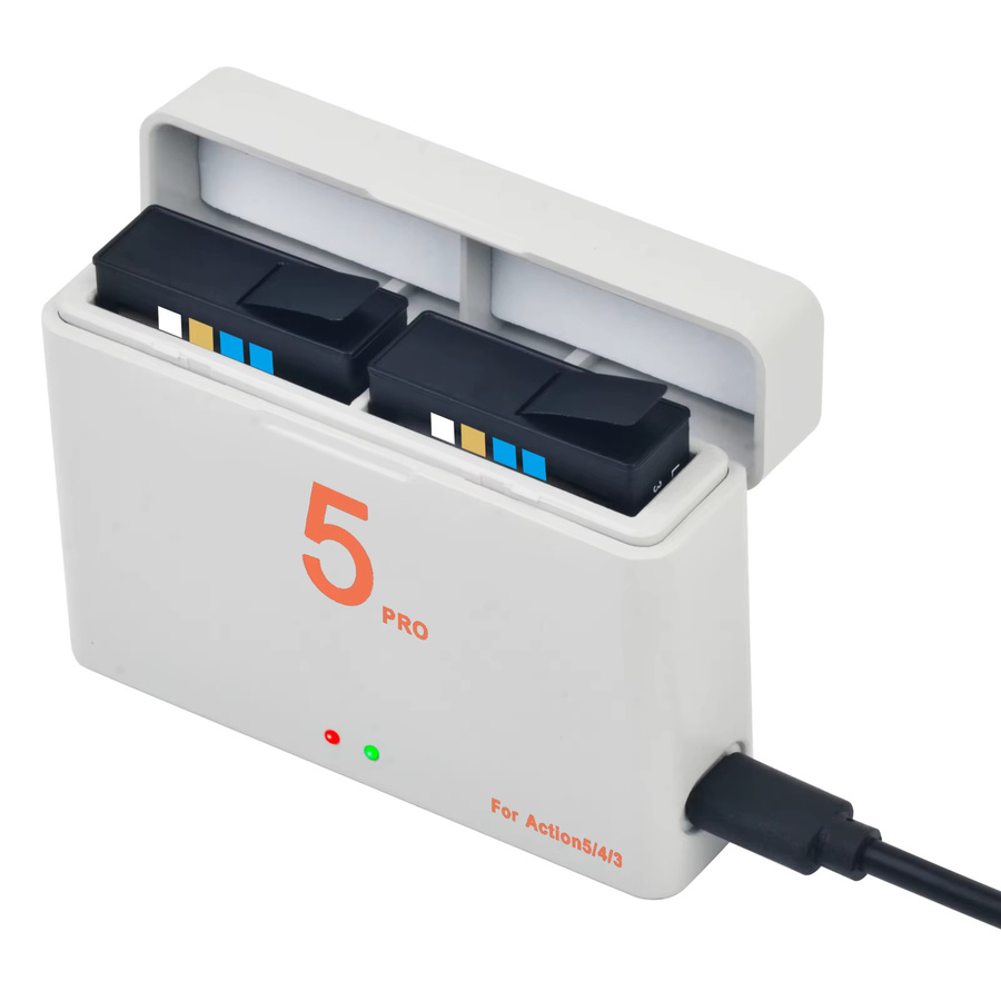 JINVAL Ersatzakku 2280 mAh mit PD20W Dual-Ladegehäuse für DJI Osmo Action 6 5 4 3 - Bild 2