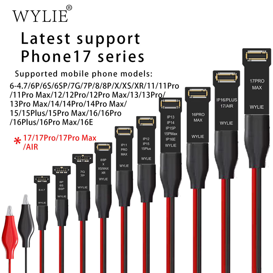 WYLIE WL-647L Boot-Stromkabel für iPhone 6 bis 17 Pro Max, Telefonreparatur-Testkabel mit Originalanschluss - Bild 2