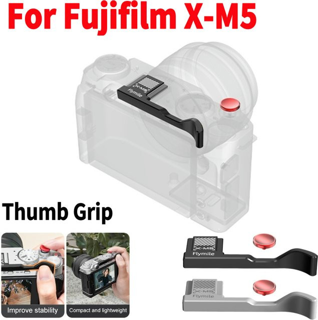 Fujifilm Daumengriff aus Aluminiumlegierung mit Blitzschuhabdeckung für die Fujifilm X-M5 in Silber - Bild 1