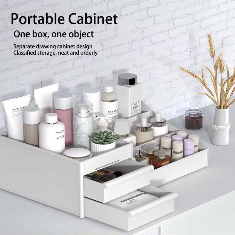 Multifunktionale Aufbewahrungsbox für Kosmetika und Nagelzubehör in Weiß - Bild 2