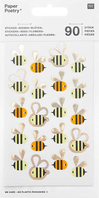 Rico Design Paper Poetry Sticker Bienen & Blüten, 4 Blatt - Bild 1