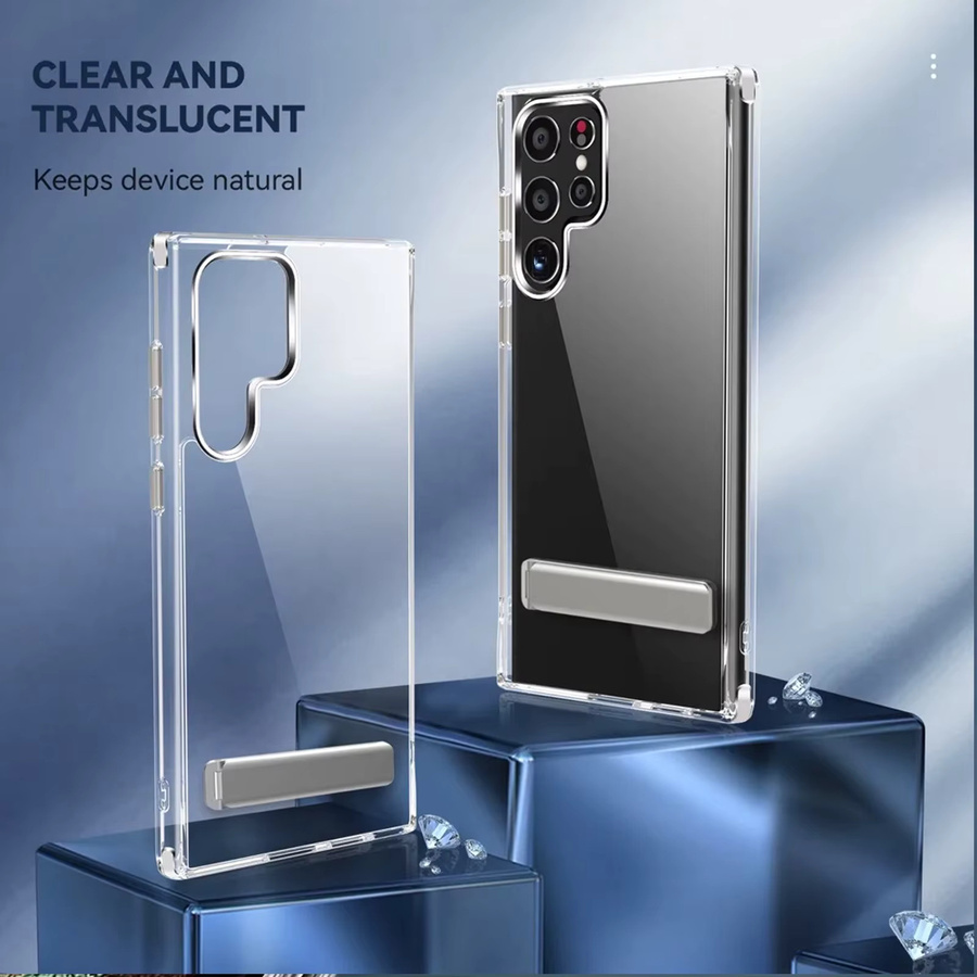 Transparente Samsung Galaxy Handyhülle mit Metallständer für Galaxy S26 S25 S24 S23 Ultra und S22 Plus - Bild 3