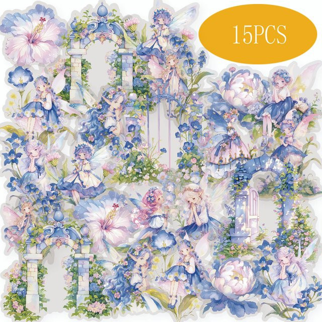 Etori Life Blue Feather Flower Fairy Aufkleber in Dunkelblau für Scrapbooking und Bastelbedarf - Bild 1
