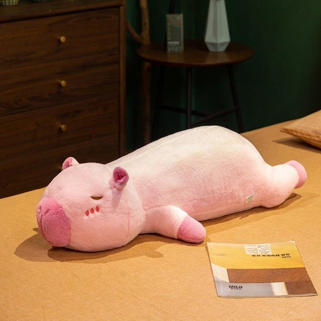 Capybara Wurfkissen Plüschtier Puppe, rosa, 60cm - Bild 1